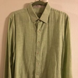 TASSO ELBA MENS M LONG SLEEVE BUTTON DOWN GREEN